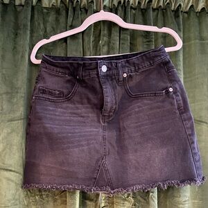 Wild Fable Frayed Hem Black Denim Skirt